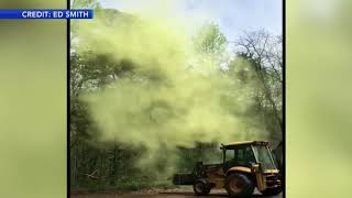 Pollen bomb after digger hits tree in Millville New Jersey [upl. by Adnorrehs347]