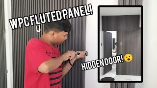 Hidden Door Panel WPC Fluted Panel installation  9CM [upl. by Liponis]