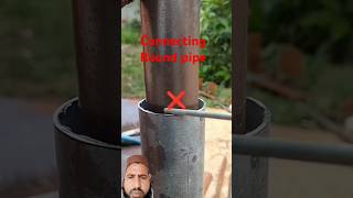 How to connect small pipe with large pipe  roundpipewelding ironwelding viralshort pipewelding [upl. by Previdi]