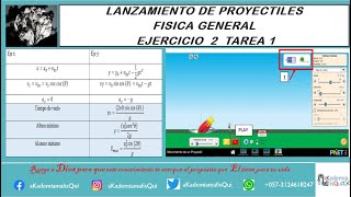 LANZAMIENTO DE PROYECTILES FISICA GENERAL EJERCICIO 2 TAREA 1 UNAD 1604  2023 [upl. by Jon]