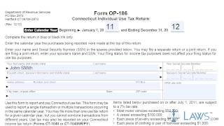 Form OP 186 Connecticut Individual Use Tax Return [upl. by Lachus]