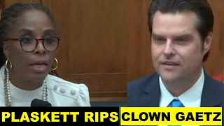 PLASKETT GETS LAST WORD TAKES ON JIM JORDAN MATT GAETZ during Alvin Bragg Hearing [upl. by Refanej]