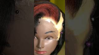 diy Short Pixie Wig With Red Highlights ventilatedclosure hair ventilation [upl. by Elletnwahs]