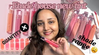 Trying Etude House New Glow Fixing Tints Swatches  Review  Popular Korean Lip Tints [upl. by Javier615]