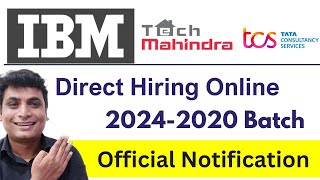 IBM Direct Hiring For Freshers  Tech Mahindra Tcs Biggest Off Campus Software Jobs 20202025 Batch [upl. by Opportuna943]