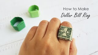 How to Make a Ring Out of a Dollar Bill  Easy Origami Ring  The Craftaholic Witch [upl. by Dorweiler433]