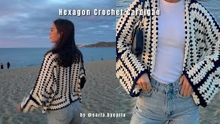 Crochet Hexagon Cardigan TUTORIAL  How To Crochet A Granny Hexagon Cardigan With Long Sleeves [upl. by Raymonds64]