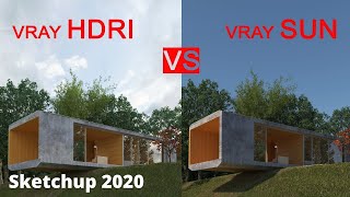 Comment utiliser DOME LIGHT et HDRI pour léclairage extérieur Vray pour Sketchup [upl. by Nueovas]