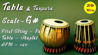 G Scale Tabla amp Tanpura  Taal  Jhaptal 10  BPM  120 [upl. by Enovad]