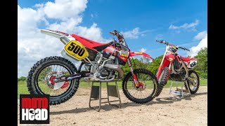 1994 Honda CR500 twostroke versus 2017 CRF450R fourstroke [upl. by Mayes]