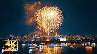 4K  Tokyo Odaiba Rainbow Fireworks 2023 お台場レインボー花火 2023 [upl. by Fawne]