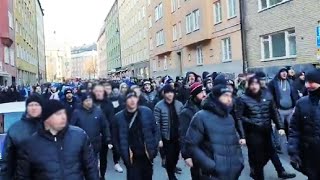 Kibice Lecha Poznań przed meczem z Djurgårdens IF Przemarsz kibiców na stadion  16032023 [upl. by Akiemahs644]