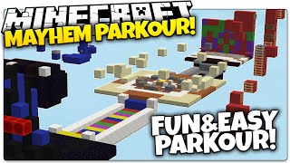 Minecraft  MAYHEM  Fun amp Easy Parkour For Beginners Minecraft Parkour Map [upl. by Rennerb]