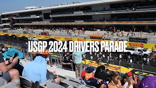 USGP 2024 Drivers Parade Intros amp Interviews COTA Austin Texas View from Main Grandstand [upl. by Osmen]