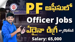 PF ఆఫీసులో ఏదైనా డిగ్రీ క్వాలిఫికేషన్ తో ఆఫీసర్ ఉద్యోగాలు  EPFO Recruitment 2024 [upl. by Manson]