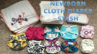 Newborn Cloth Diaper Stash  Prefolds Flats amp Covers [upl. by Ahsiekyt460]