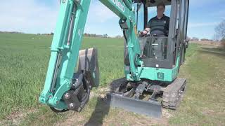 Sådan graver du med en minigraver Kobelco SK18 [upl. by Bullion]