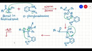 Reaction mechanism for synthesis of 23diphenylquinoxaline from benzil and ophenylenediamine [upl. by Kowalski931]