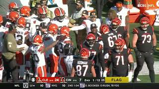 Browns amp Bengals FIGHT After Hit on Joe Burrow [upl. by Dorsman]