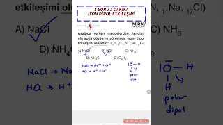 Kimya TYT 1 SORU 1 DAKİKA İyon Dipol Etkileşimleri [upl. by Crenshaw499]