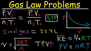 Gas Law Problems Combined amp Ideal  Density Molar Mass Mole Fraction Partial Pressure Effusion [upl. by Keeler127]