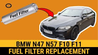 BMW F10 F11 530d 520d 525d Fuel Filter Change N57 N47 How to Replace Diesel Filter F01 730d 330d G11 [upl. by Sices]