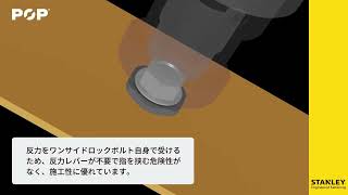 【POP®】ワンサイドリベットボルト「P－ロック」締結システム動画 [upl. by Igal]