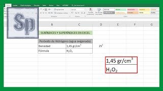 Poner EXPONENTE en EXCEL 👉 Elevar al cuadrado Superíndice y subíndice [upl. by Tarah]