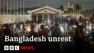 Interim government to run Bangladesh after PM resigns says army chief  BBC News [upl. by Laoj304]