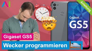 Gigaset GS5  Wecker stellen  Wecker programmieren • 💻 • ⏰ • 🛌 • Anleitung  Tutorial [upl. by Nolyd]