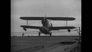 Grumman JF1 Duck Amphibian landing on USS Ranger on September 19th 1935 [upl. by Fortune]