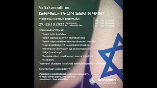 SU 29102023 klo 11  Valtakunnallinen Israelseminaari [upl. by Jaymee]