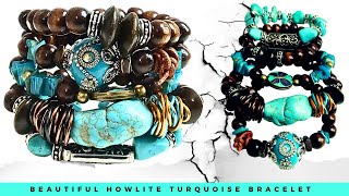 Howlite Turquoise Beaded Layer Bracelets  Jewelry Making Ideas [upl. by Stephie]