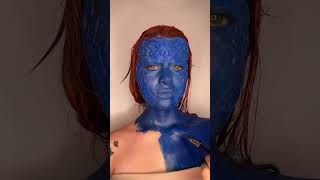 MYSTIQUE COSPLAY MAKEUP 💙 halloween mystique mystiquemakeup mystiquecosplay [upl. by Tnafni]