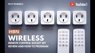 HBN Wireless Remote Control Socket Set Review and How To Program [upl. by Enilraep199]