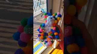 A teddy bear made out of pom poms🧸 pompom art diy plushies creative craft shorts [upl. by Hayse94]