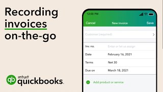 How to record an invoice in the QuickBooks Online mobile app [upl. by Tandie]