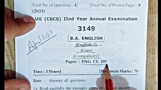 English Compulsory 2nd year question paper 2023 annual examination  hpu [upl. by Abdu]