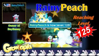 RainyPeach Reaching Level 125  Growtopia [upl. by Larrad8]