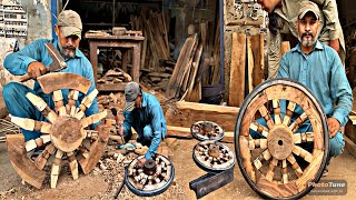 Amazing Making Process of Old Cart Wheel  Manufacturing Complete Process  Wooden Old Wheel [upl. by Anyl384]