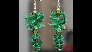 DIY  Recycled Plastic Bottle Earrings [upl. by Ahsiekin851]