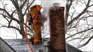 Chimney Fire Janesville Iowa Feb 6 2018 [upl. by Ahsiena]