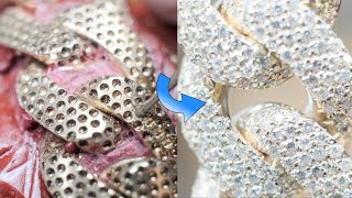 process of making full iced out cuban chaindiamond pave setting [upl. by Sile518]