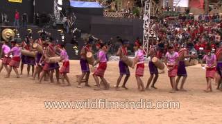 North East Indias Garo tribal drumbeats and dance steps [upl. by Asiruam]