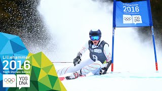 Giant Slalom  River Radamus USA wins Mens gold  ​Lillehammer 2016 ​Youth Olympic Games​ [upl. by Chor]