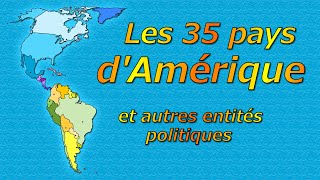 Géographie les 35 pays damérique avec leurs capitales et autres entités politiques [upl. by Cirdet308]