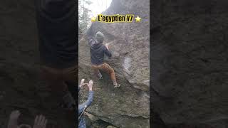 ⭐️ L’Egyptien V7 ✅ VALDAVID 🇨🇦 Secteur MontKing 👑 Bouldering 🪨 Insta  LesBubusClimbers [upl. by Nylaras624]