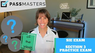 SIE EXAM QUESTIONS that you MUST KNOW with Suzy Rhoades of PassMasters [upl. by Anyl]