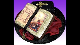 Holy Bible Open Closed Book Cake Decorating HowTo Video Tutorial Part 6 [upl. by Elocim]