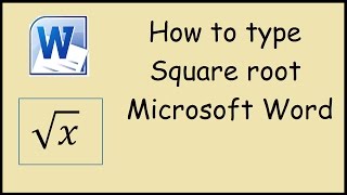 How to type Square Root in Microsoft Word 2010 [upl. by Trisha]